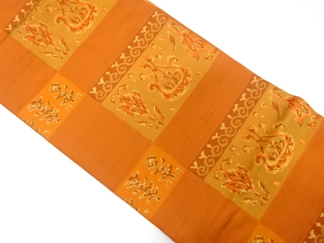 JAPANESE NAGOYA OBI / TSUMUGI / WOVEN ABSTRACT CHECKERED